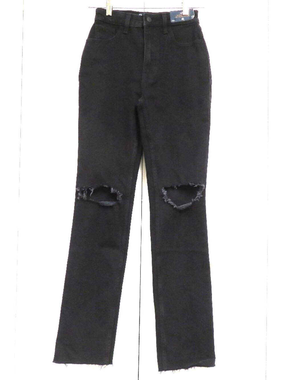 Hollister Ultra High Rise 90s Vintage Straight Jeans Black Solid Size 00R